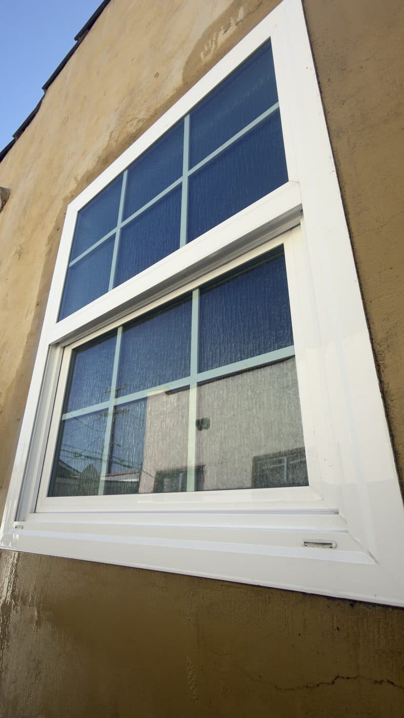 Clean clear window reflecting the sky after cleaning by Window Wizards in Los Angeles